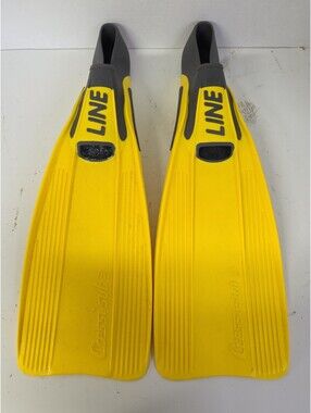 Cressi-sub Rondine Line Flippers Fins Yellow Gray Size 4-5 Made In Italy